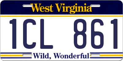 WV license plate 1CL861