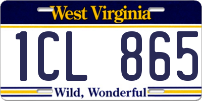 WV license plate 1CL865