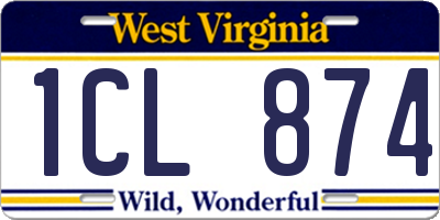 WV license plate 1CL874