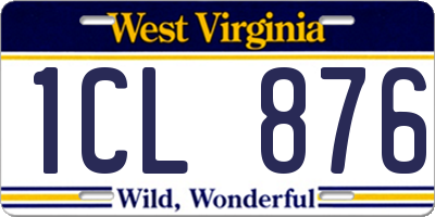 WV license plate 1CL876