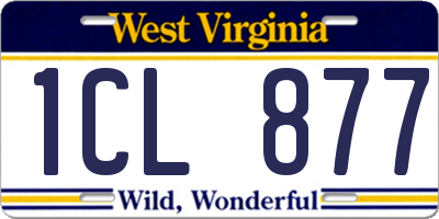 WV license plate 1CL877