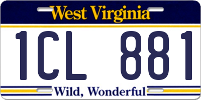 WV license plate 1CL881