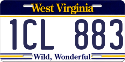 WV license plate 1CL883