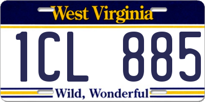 WV license plate 1CL885