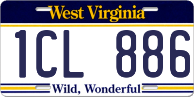 WV license plate 1CL886