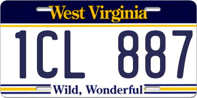WV license plate 1CL887