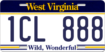 WV license plate 1CL888