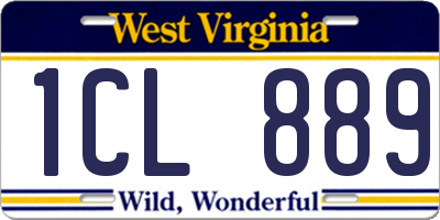 WV license plate 1CL889