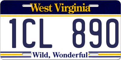 WV license plate 1CL890