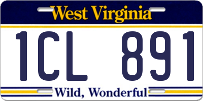 WV license plate 1CL891