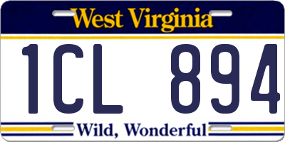 WV license plate 1CL894