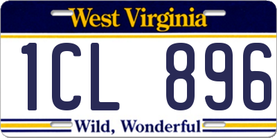 WV license plate 1CL896