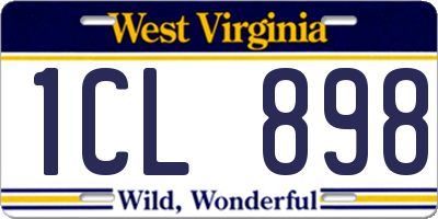 WV license plate 1CL898