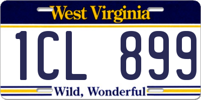 WV license plate 1CL899