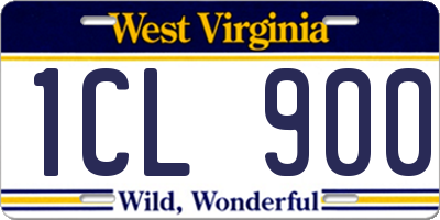 WV license plate 1CL900