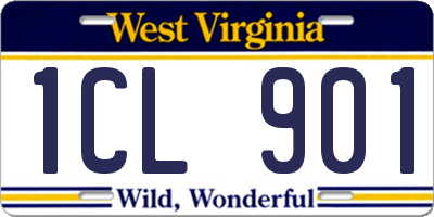 WV license plate 1CL901