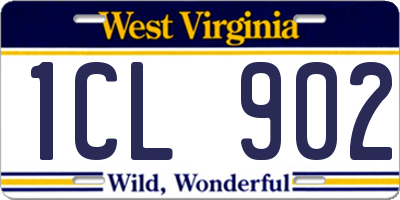 WV license plate 1CL902