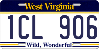 WV license plate 1CL906