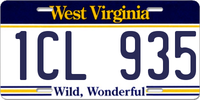 WV license plate 1CL935