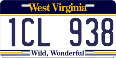 WV license plate 1CL938