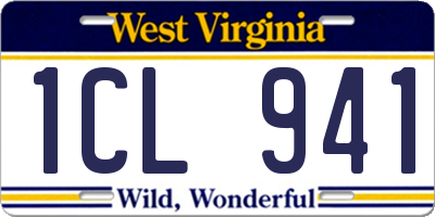 WV license plate 1CL941