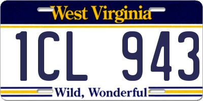 WV license plate 1CL943