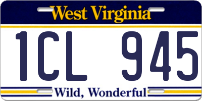 WV license plate 1CL945