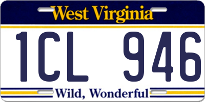 WV license plate 1CL946