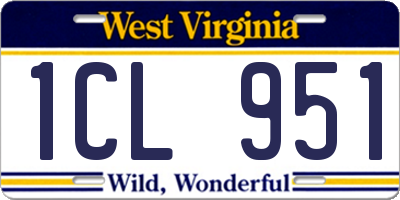 WV license plate 1CL951