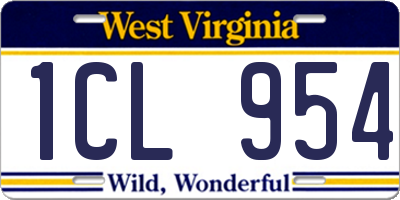 WV license plate 1CL954