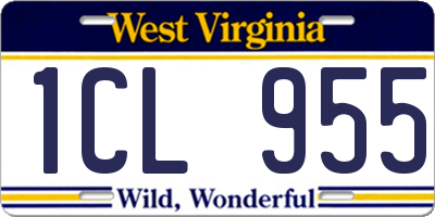 WV license plate 1CL955