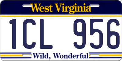 WV license plate 1CL956