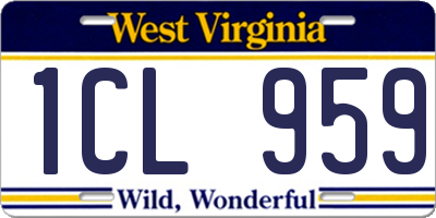 WV license plate 1CL959