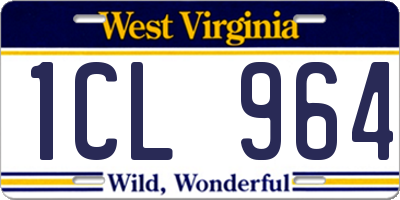 WV license plate 1CL964