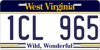 WV license plate 1CL965