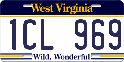 WV license plate 1CL969