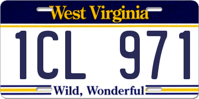 WV license plate 1CL971
