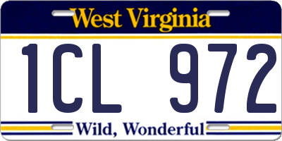 WV license plate 1CL972