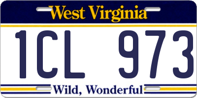 WV license plate 1CL973