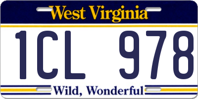 WV license plate 1CL978