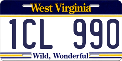 WV license plate 1CL990