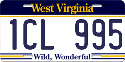 WV license plate 1CL995