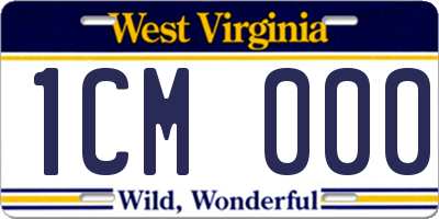 WV license plate 1CM000