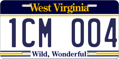 WV license plate 1CM004