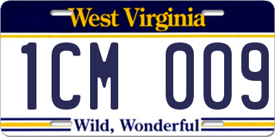 WV license plate 1CM009