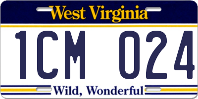 WV license plate 1CM024