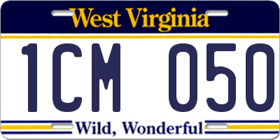WV license plate 1CM050
