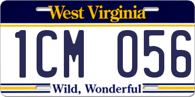 WV license plate 1CM056