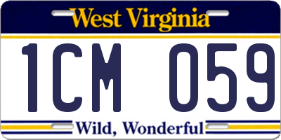 WV license plate 1CM059