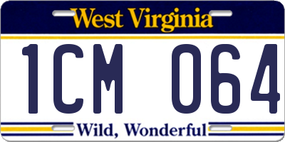 WV license plate 1CM064